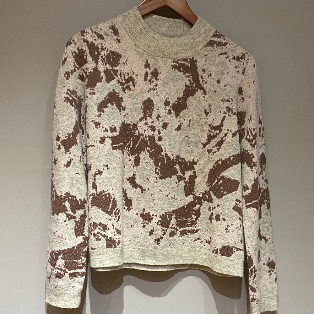 COS Abstract Patterned Sweatshirt in Cream and Brown